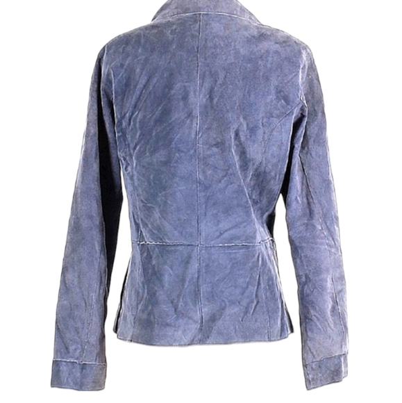 ❄️Leather Jacket in a Gorgeous Blue by Brandon Thomas - Picture 3 of 10